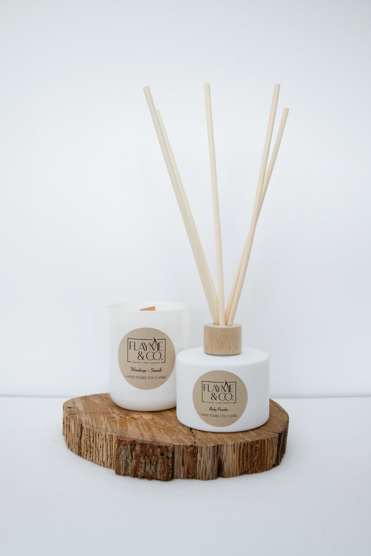 White Candle/Diffuser Combo