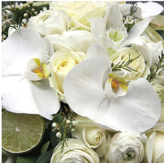 Sheer Lily & White Rose